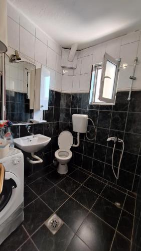 a bathroom with a toilet and a sink at rašo in Pržno