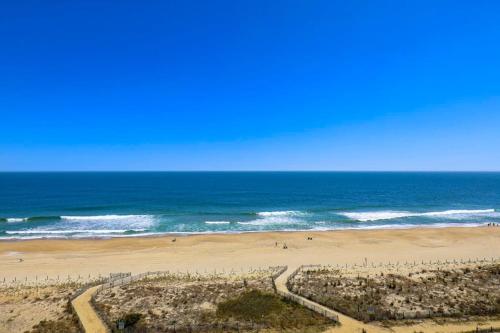 an aerial view of a beach and the ocean at Pyramid 10C in Ocean City