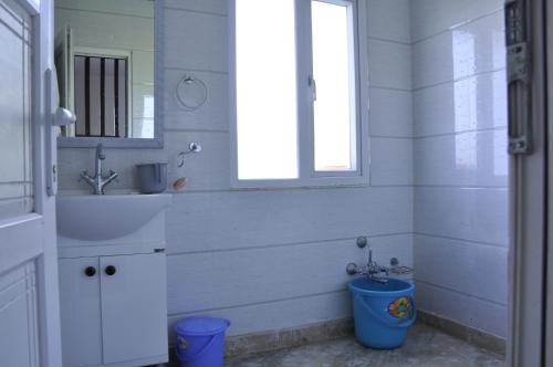 a bathroom with a sink and a toilet and a window at VELORA-DOODHPATHRi in Aphit
