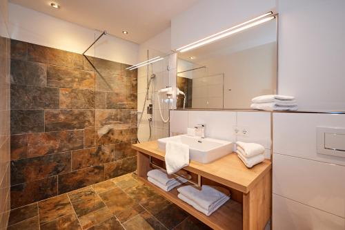 Kylpyhuone majoituspaikassa Rainerhof