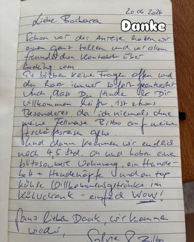 a letter from a student complaining about a dance at Villa Basilika - Ferienwohnung Prüm in Prüm
