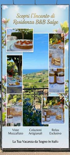 a collage of pictures of food and flowers at Residenza B&B Salge Colonnella in Colonnella