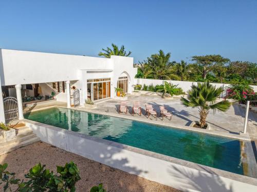 an image of a villa with a swimming pool at beacfront villa claudius ,michamvi in Michamvi