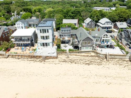 an aerial view of a house on the beach at Waterfront with Private Beach Stunning Views in Provincetown