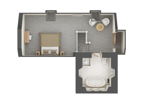 a floor plan of a bathroom with a toilet at Carlogie House in Carnoustie