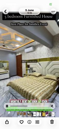 a picture of a bedroom with a bed in a room at Behria town phase 8 in Rawalpindi