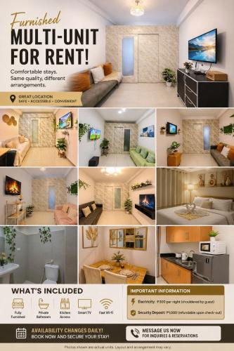 a collage of pictures of a living room at Shore Residences 1 tower D in Manila