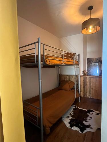 a bedroom with a bunk bed in a room at La Maison de Laulie in Bagnères-de-Bigorre