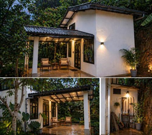 two pictures of a house with a patio at Ella Nature viwe Lodge in Ella