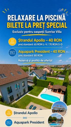 a flyer for a real estate listing of a house at Sunrise Villa in Baile Felix