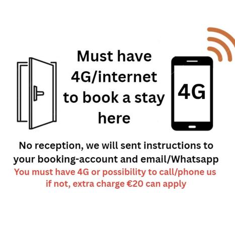 a sign that reads must have internet to book a stay here at Oslo Stay guesthouse in Oslo