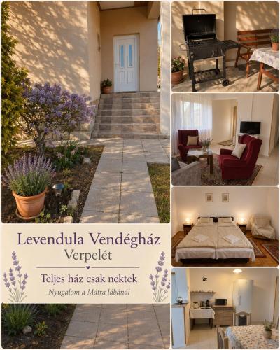 a collage of photos of a house at Levendula Vendégház in Verpelét