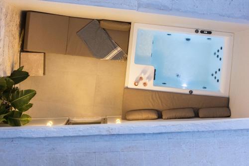 a kitchen with a sink and a counter top at Bliss House in Rethymno