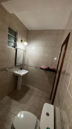 a bathroom with a toilet and a sink at Soles del Boulevard in Córdoba