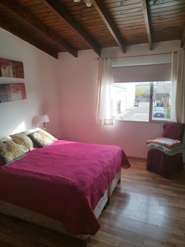 a bedroom with a large bed and a window at Centro Rio Gallegos in Río Gallegos