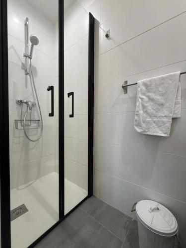 ein Badezimmer mit Dusche und Toilette in der Unterkunft Burkia in Sare