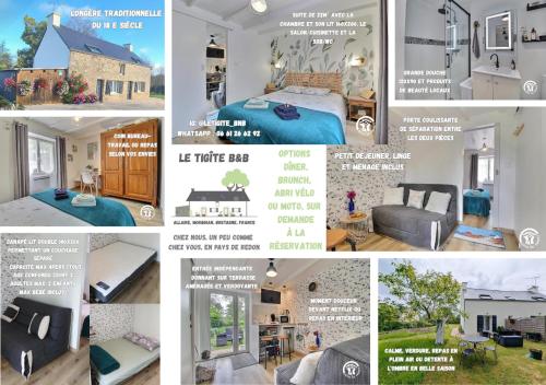 a collage of pictures of a house at Le Tigîte B&B entrée privée-petit déj-linge inclus in Allaire