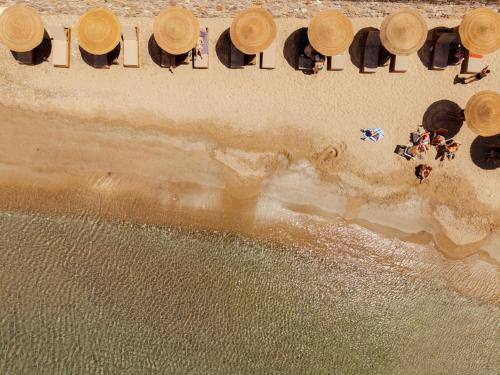 an aerial view of a beach with a group of people at Armia Experience Hotel in Vári