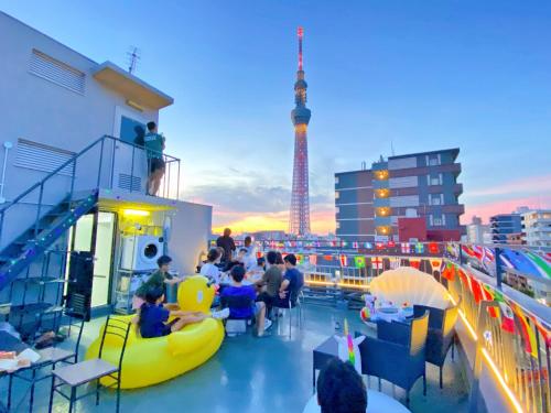 Skytree車站5分 3套衛浴 有電梯 表參道 機場直達 廚房 洗衣機 自助式入住 電梯 Amin Hotel 644