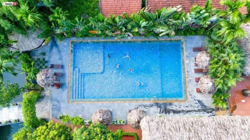 an overhead view of a swimming pool in a resort at Hen Camping- Coffee --------- Free if you have tent in Ninh Binh