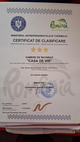 a certificate of eligibility for a fake diploma at CASA de VIS in Sinaia