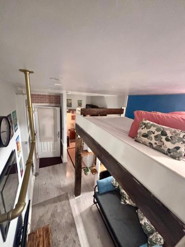 a bedroom with a large bed in a room at Studio at 39 in Dublin