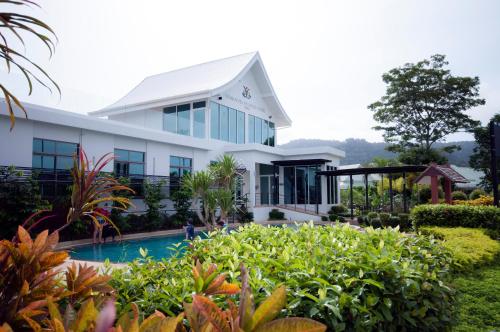 a view of the hotel from the garden at Thanyapura Sports & Health Resort in Thalang