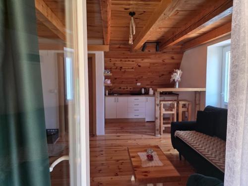 a living room with a couch and a kitchen at Montenegro Dream House in Žabljak