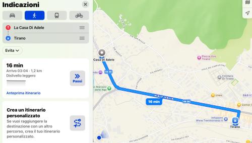 a screenshot of a map of a subway at La Casa di Adele in Tirano