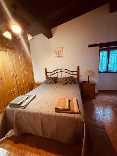 a bedroom with a large bed in a room at Casa rural Chantal in San Martín de Trevejo