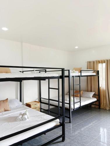 a group of bunk beds in a room at Veronica Palms in Pooc