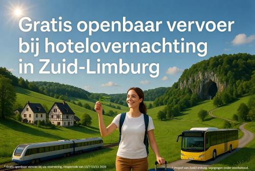 a woman is standing next to a bus at Logement viphouse Valkenburg in Valkenburg