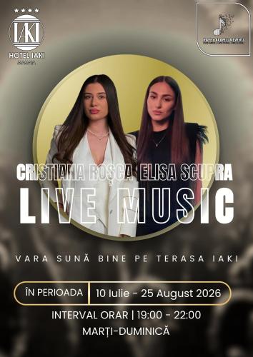 a poster for a live music event at Iaki Conference & Spa Hotel in Mamaia