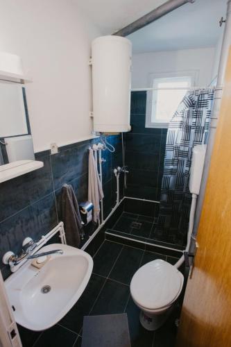 ein Badezimmer mit Waschbecken und Toilette in der Unterkunft Vikendica Nik in Bogutovac