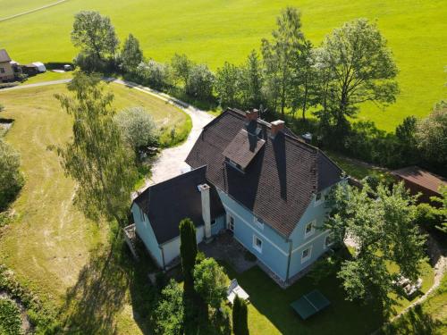 an overhead view of a house with a roof at Rax Panorama Apartment in Arzbach
