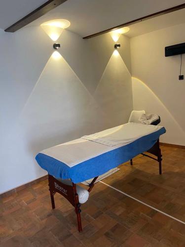 a hospital bed in a room with lights at sakura-spa Jesenice in Rakovník