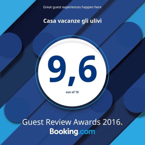 a poster for a guest review awards event at Casa vacanze gli ulivi in Borgomaro
