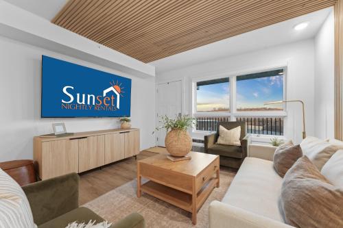 a living room with a suntrust mountain services sign on the wall at RC403A- The Landing Lookout condo in Branson