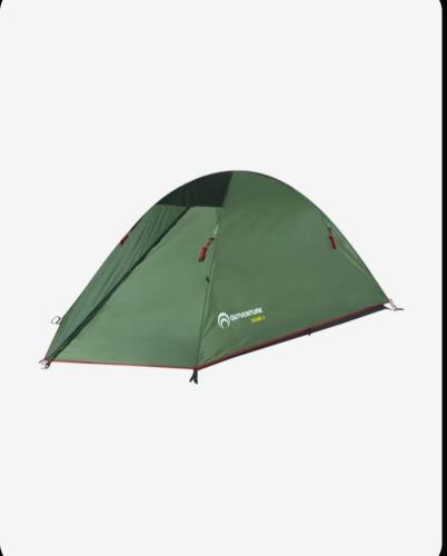 a green umbrella is shown on a white background at Camping tents rent in Karakol