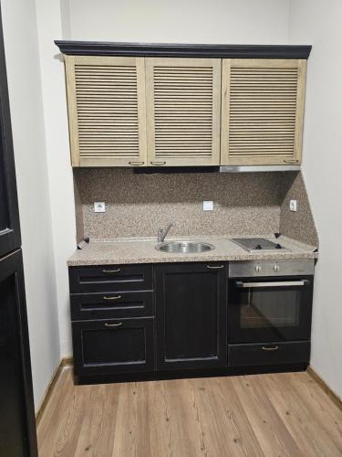 a kitchen with a sink and a counter at Византия in Sozopol