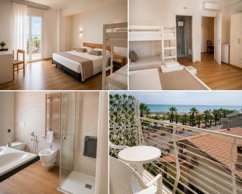 a hotel room with a view of the ocean at Hotel Alb's in Alba Adriatica