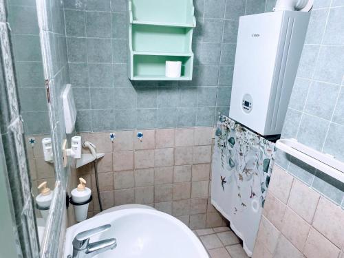 a small bathroom with a toilet and a sink at Mission Holiday in Penna in Teverina