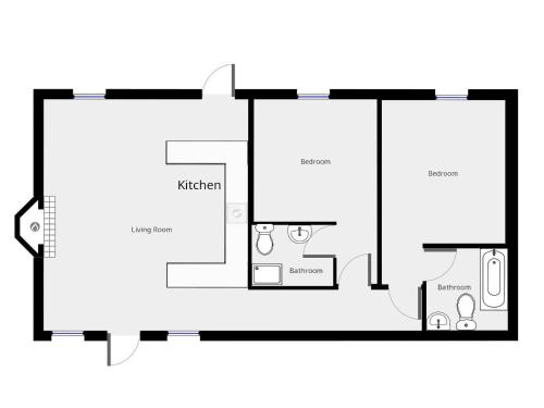 a black and white floor plan of a room at Owl - Ukc6107 in Wootton Fitzpaine