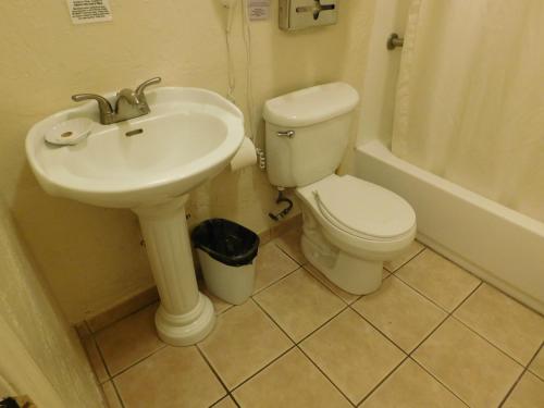 a bathroom with a sink and a toilet at Capitola Venetian Vacation Rentals in Capitola