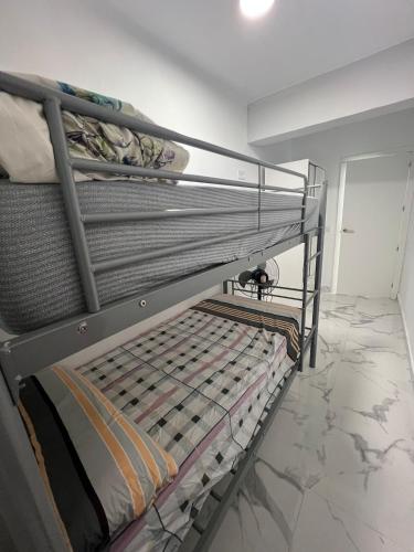 a bunk bed with a cat sitting on top of it at Gandía Jacuzzi Suites in Gandía