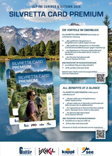 a flyer for aconservancy card program with a lake at Hotel Alpina in Galtür