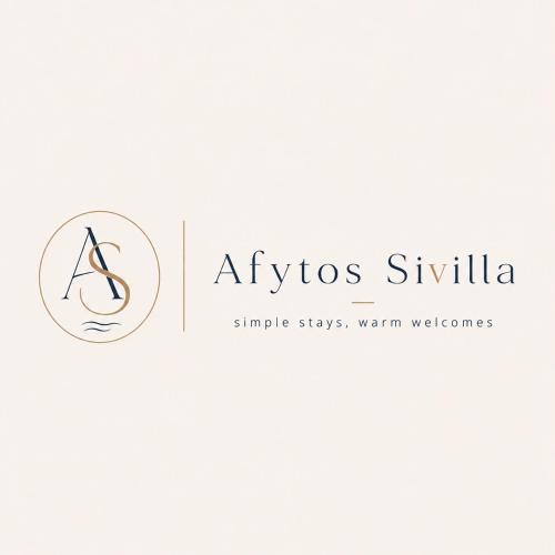 a logo for a yoga studio at Afytos Sivilla in Afitos
