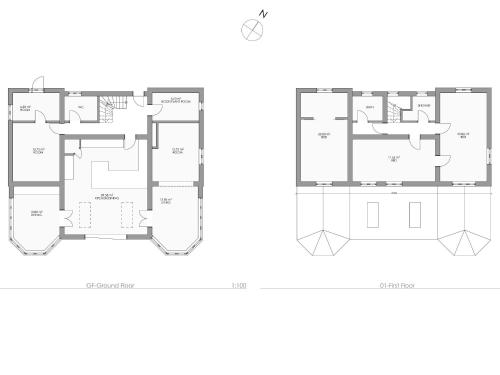 a floor plan of a house with diagrams at Woodlea Farm in Four Marks