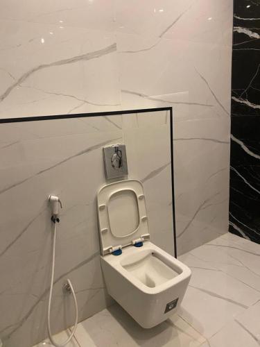 a bathroom with a toilet in a wall at Bissan Condimenium in Amman
