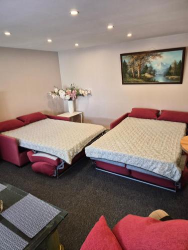 a room with two beds and a couch at Luxe-Home in Châtenoy-le-Royal